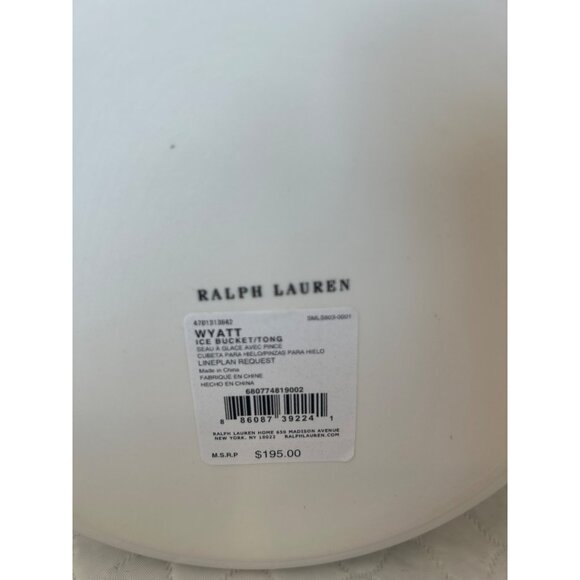 Ralph Lauren Wyatt Porcelain Ice Bucket Replacement-Missing Handle and Tongs - Picture 7 of 8